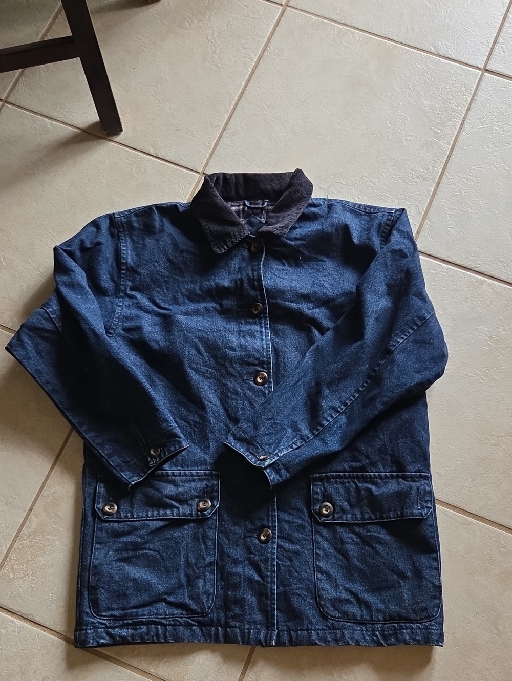 St Johns Bay Chore Farmer Barn Denim Corduroy Jacket Coat